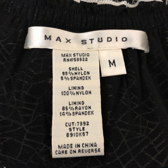 Max Studio Black/White Patterned Midi Dress - Picture 6 of 7